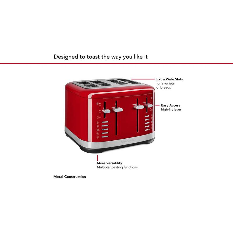KitchenAid 4 Slice Toaster - Empire Red image number 2